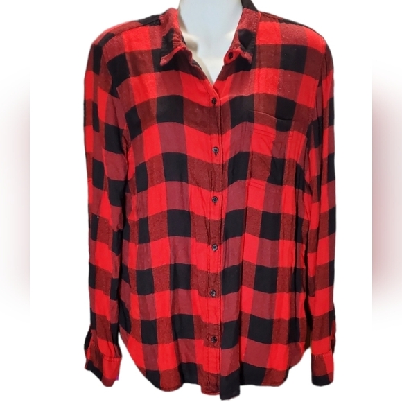 LUCKY BRAND classic flannel button down L - Picture 1 of 5